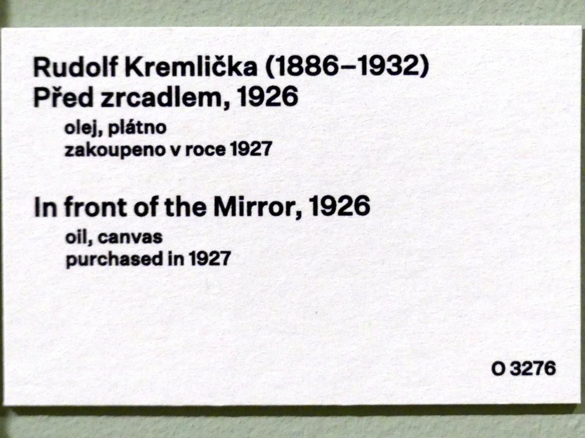 Rudolf Kremlička (1918–1928), Vor dem Spiegel, Prag, Nationalgalerie im Messepalast, 1918-1939, Saal 7, 1926, Bild 2/2