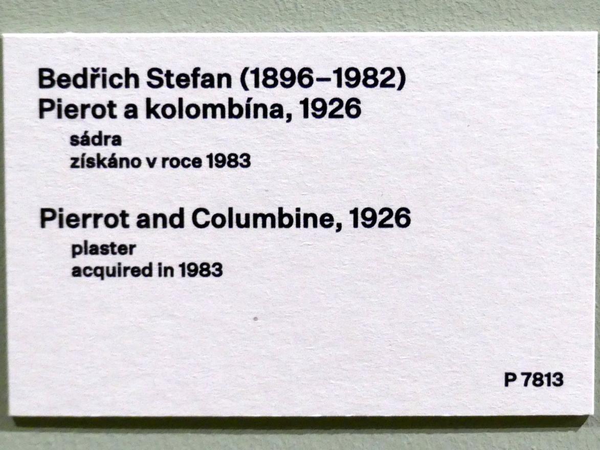 Bedřich Stefan (1921–1930), Pierrot und Colombine, Prag, Nationalgalerie im Messepalast, 1918-1939, Saal 7, 1926, Bild 4/4