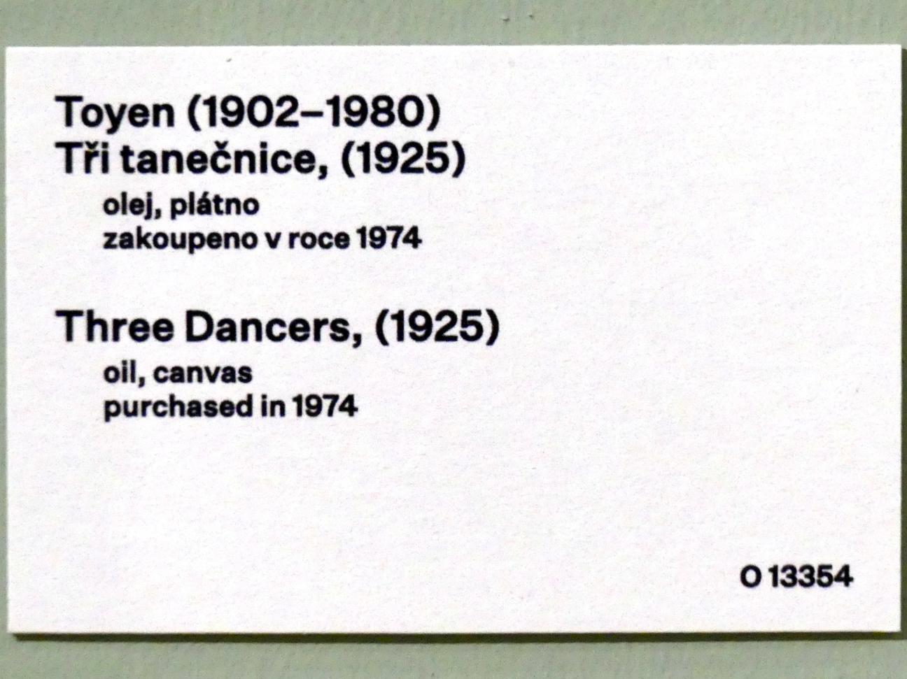 Toyen (Marie Čermínová) (1922–1965), Drei Tänzerinnen, Prag, Nationalgalerie im Messepalast, 1918-1939, Saal 7, 1925, Bild 2/2