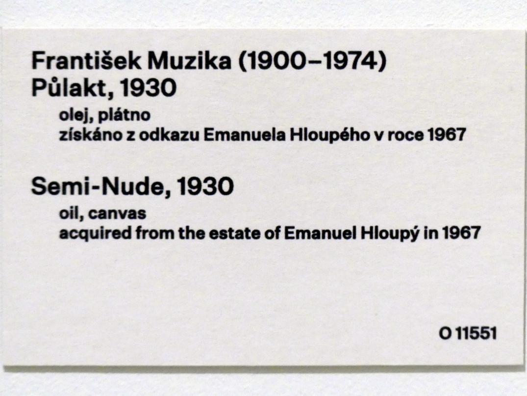František Muzika (1922–1944), Halbakt, Prag, Nationalgalerie im Messepalast, 1918-1939, Saal 8, 1930, Bild 2/2