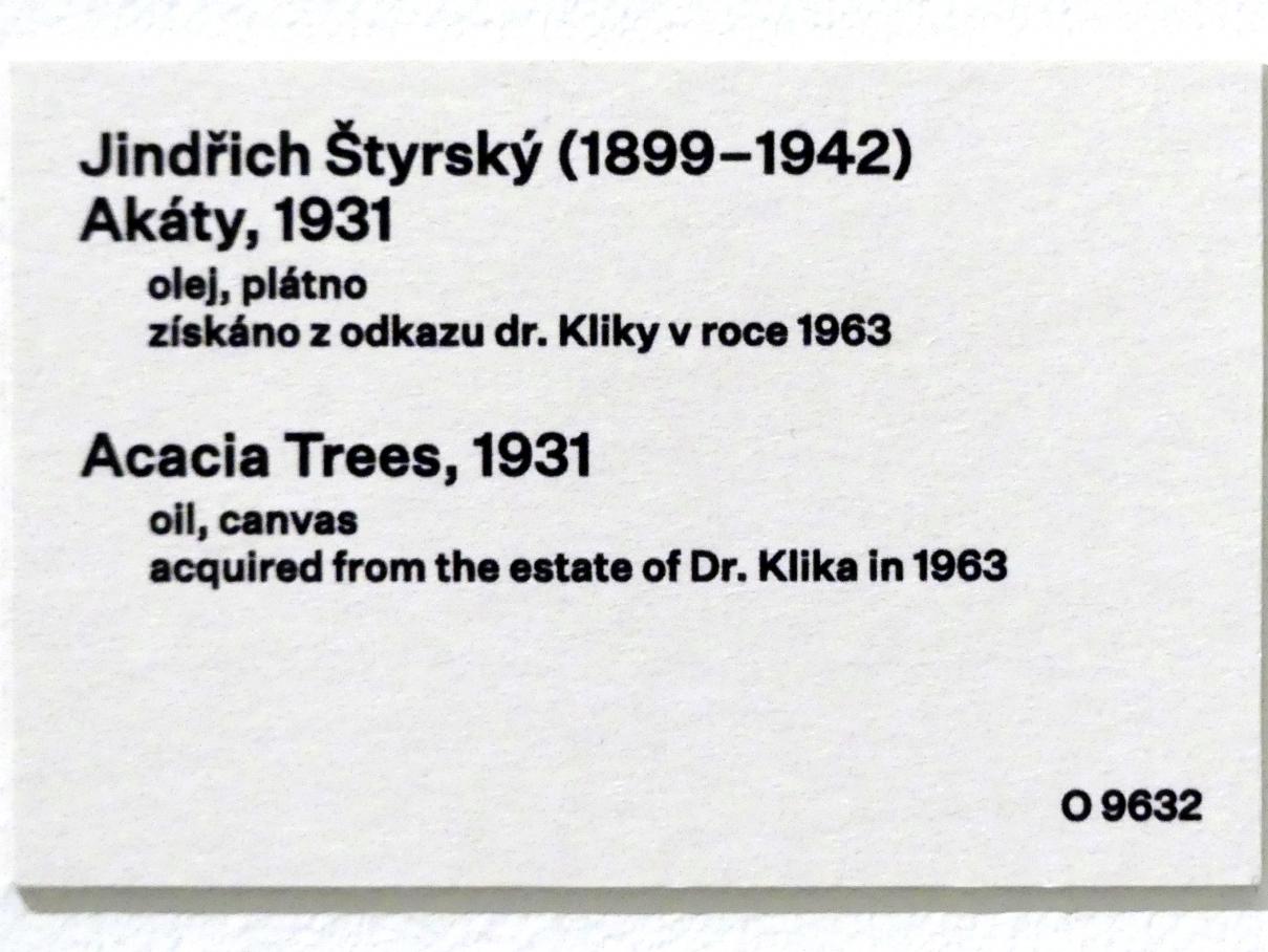 Jindřich Štyrský (1921–1939), Akazienbäume, Prag, Nationalgalerie im Messepalast, 1918-1939, Saal 8, 1931, Bild 2/2