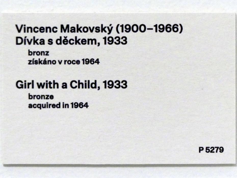 Vincenc Makovský (1926–1936), Mädchen mit Kind, Prag, Nationalgalerie im Messepalast, 1918-1939, Saal 8, 1933, Bild 4/4