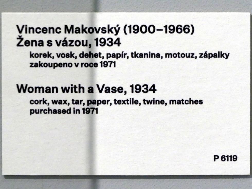 Vincenc Makovský (1926–1936), Frau mit Vase, Prag, Nationalgalerie im Messepalast, 1918-1939, Saal 8, 1934, Bild 2/2