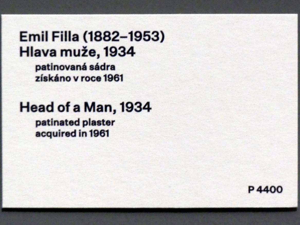 Emil Filla (1907–1938), Kopf eines Mannes, Prag, Nationalgalerie im Messepalast, 1918-1939, Saal 8, 1934, Bild 4/4