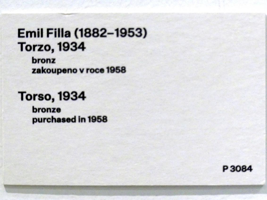 Emil Filla (1907–1938), Torso, Prag, Nationalgalerie im Messepalast, 1918-1939, Saal 8, 1934, Bild 5/5