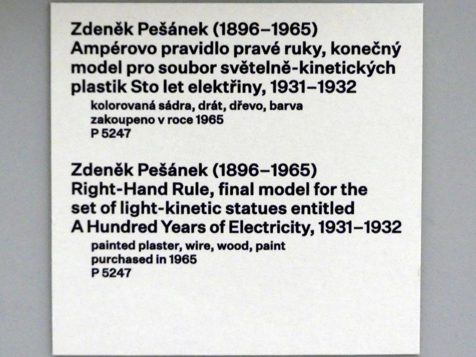 Zdeněk Pešánek (1931–1936), Rechte-Hand-Regel, Prag, Nationalgalerie im Messepalast, 1918-1939, Saal 10, 1931–1932, Bild 2/2