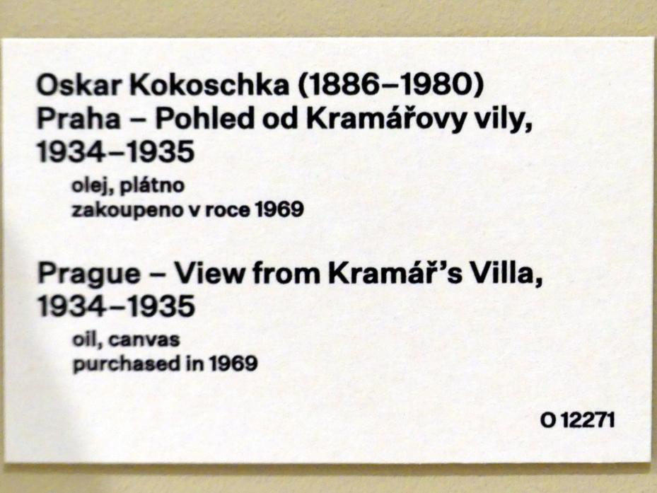 Oskar Kokoschka (1909–1955), Blick von der Kramář-Villa auf Prag, Prag, Nationalgalerie im Messepalast, 1918-1939, Saal 12, 1934–1935, Bild 2/2