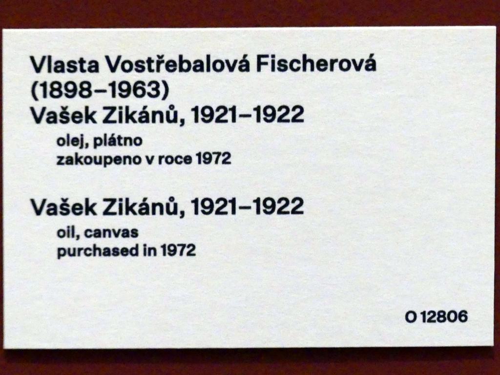 Vlasta Vostřebalová Fischerová (1921–1926), Vašek Zikánů, Prag, Nationalgalerie im Messepalast, 1918-1939, Saal 13, 1921–1922, Bild 2/2