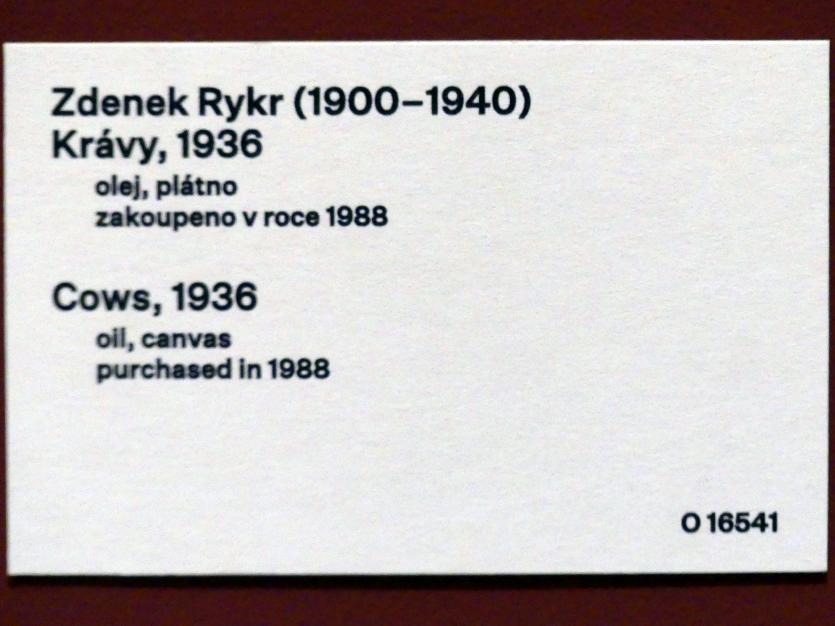 Zdeněk Rykr (1922–1936), Kühe, Prag, Nationalgalerie im Messepalast, 1918-1939, Saal 13, 1936, Bild 2/2