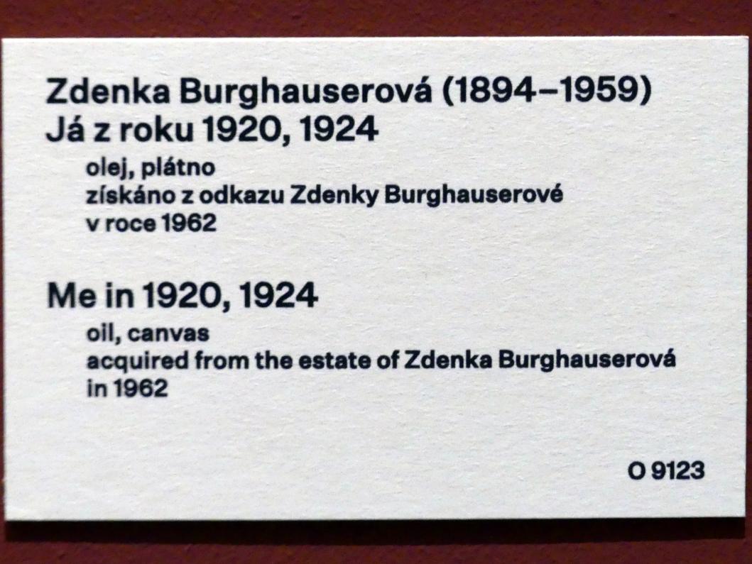 Zdenka Burghauserová (1923–1924), Ich 1920, Prag, Nationalgalerie im Messepalast, 1918-1939, Saal 13, 1924, Bild 2/2