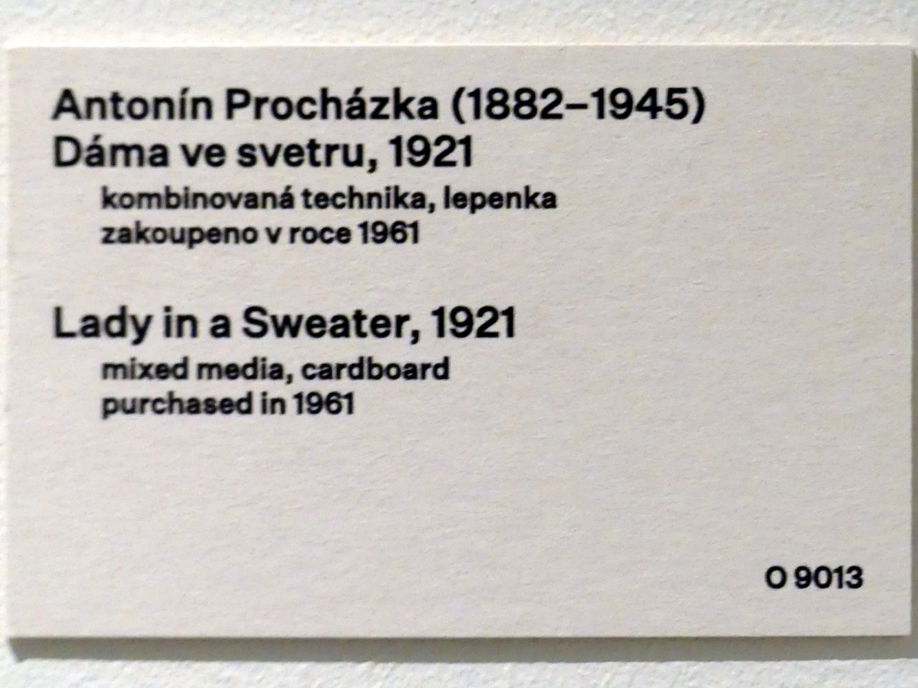 Antonín Procházka (1907–1931), Dame mit Sweatshirt, Prag, Nationalgalerie im Messepalast, 1918-1939, Saal 14, 1921, Bild 2/2