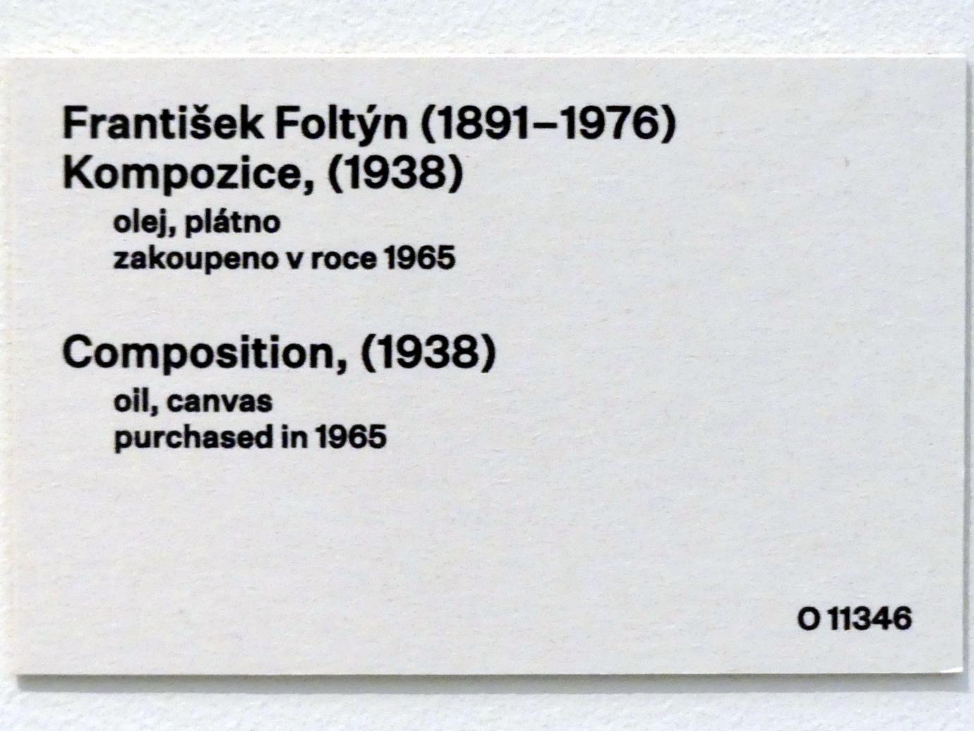Frantisek Foltýn (1922–1938), Komposition, Prag, Nationalgalerie im Messepalast, 1918-1939, Saal 14, 1938, Bild 2/2