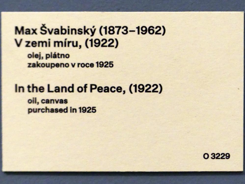 Max Švabinský (1896–1922), Im Land des Friedens, Prag, Nationalgalerie im Messepalast, 1918-1939, Saal 14, 1922, Bild 2/2