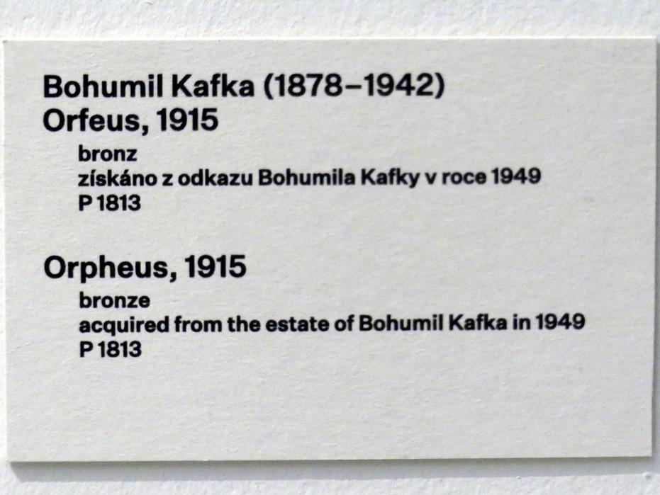 Bohumil Kafka (1905–1925), Orpheus, Prag, Nationalgalerie im Messepalast, 1918-1939, Saal 14, 1915, Bild 5/5