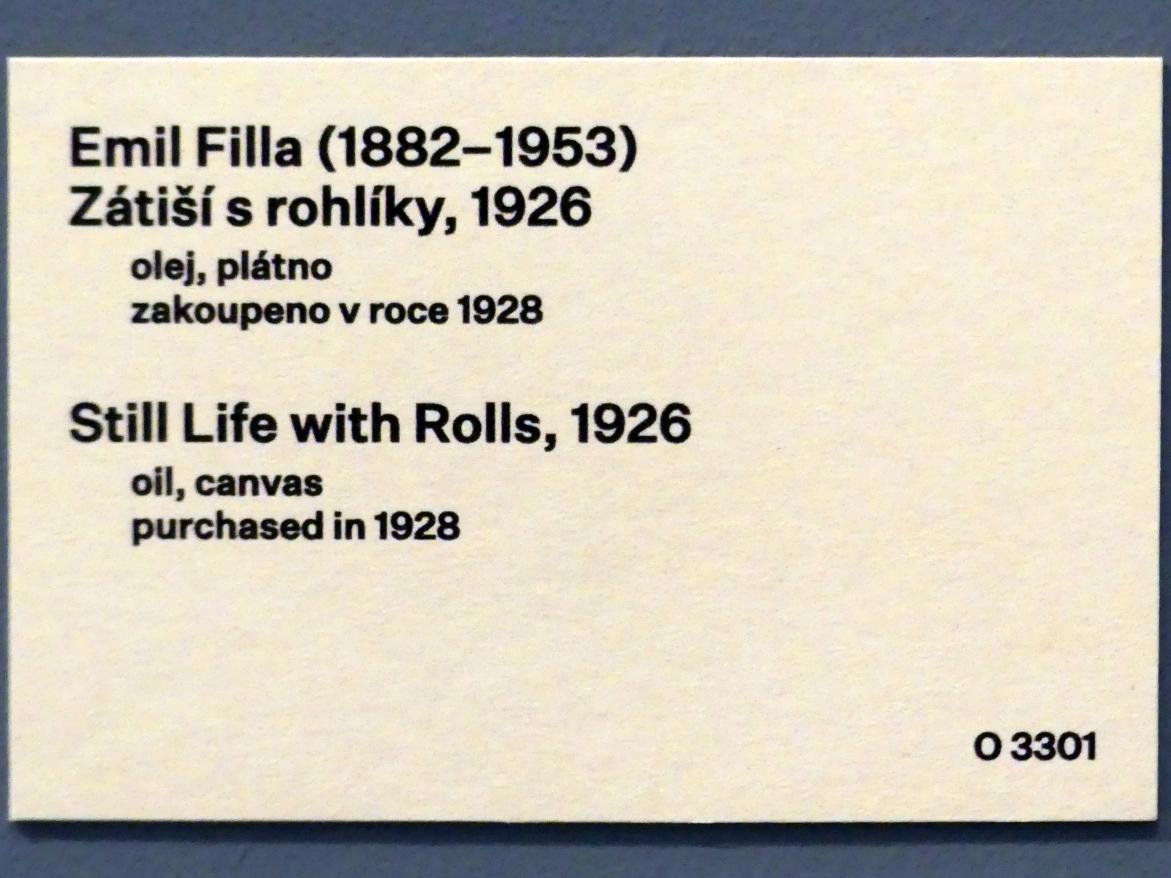 Emil Filla (1907–1938), Stillleben mit Brötchen, Prag, Nationalgalerie im Messepalast, 1918-1939, Saal 14, 1926, Bild 2/2