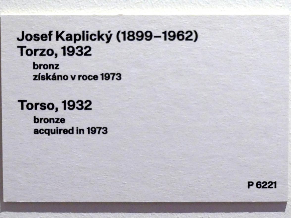 Josef Kaplický (1928–1932), Torso, Prag, Nationalgalerie im Messepalast, 1918-1939, Saal 15, 1932, Bild 5/5