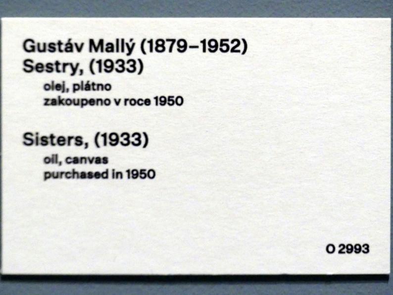 Gustáv Mallý (1933–1935), Schwestern, Prag, Nationalgalerie im Messepalast, 1918-1939, Saal 16, 1933, Bild 2/2