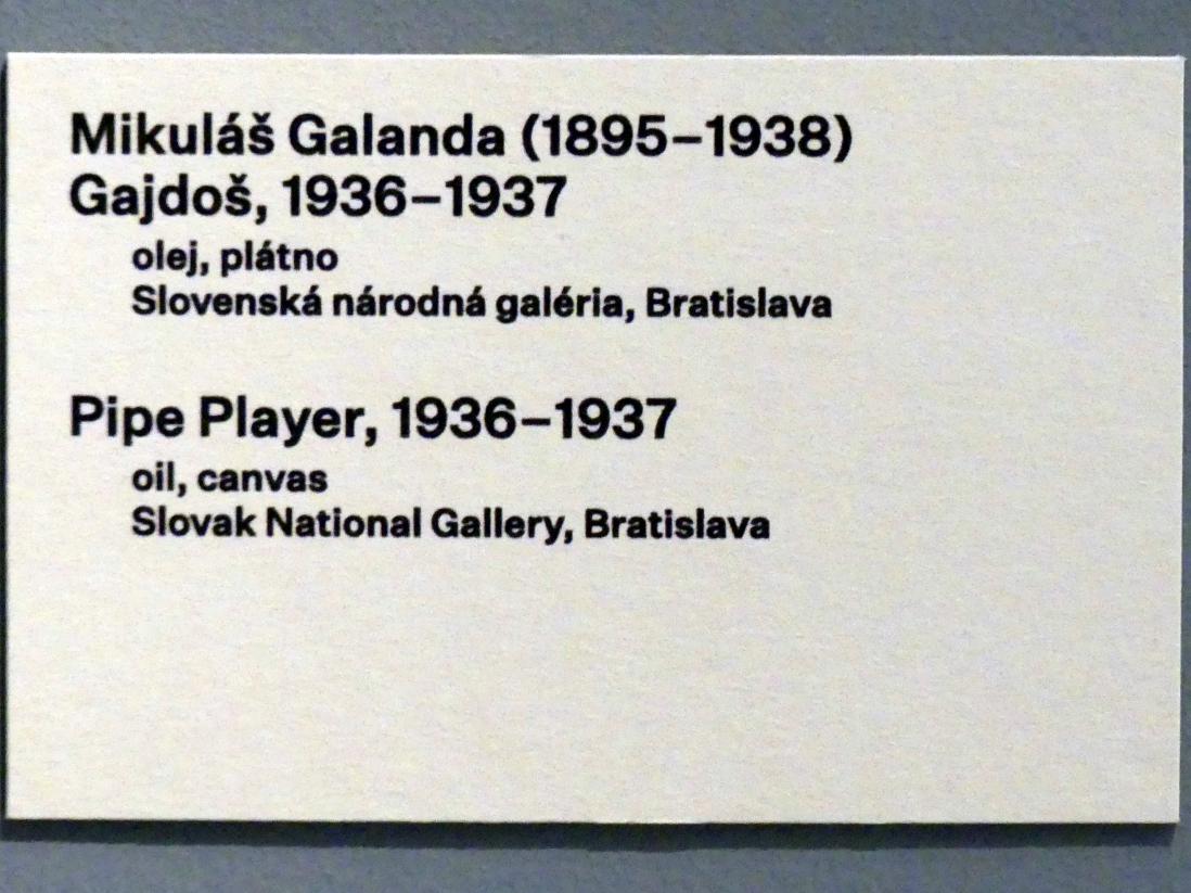Mikuláš Galanda (1929–1936), Pfeifenspieler, Prag, Nationalgalerie im Messepalast, 1918-1939, Saal 16, 1936–1937, Bild 2/2
