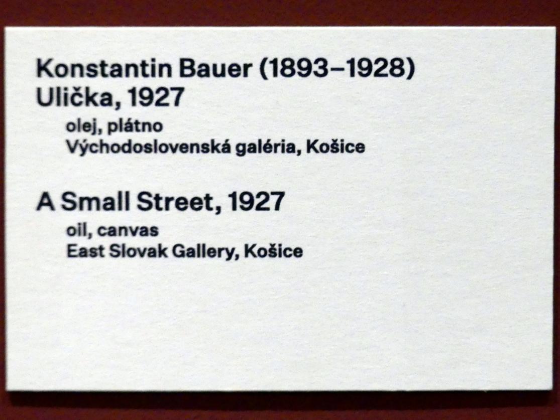 Konštantín Bauer (1927–1928), Schmale Straße, Prag, Nationalgalerie im Messepalast, 1918-1939, Saal 17, 1927, Bild 2/2