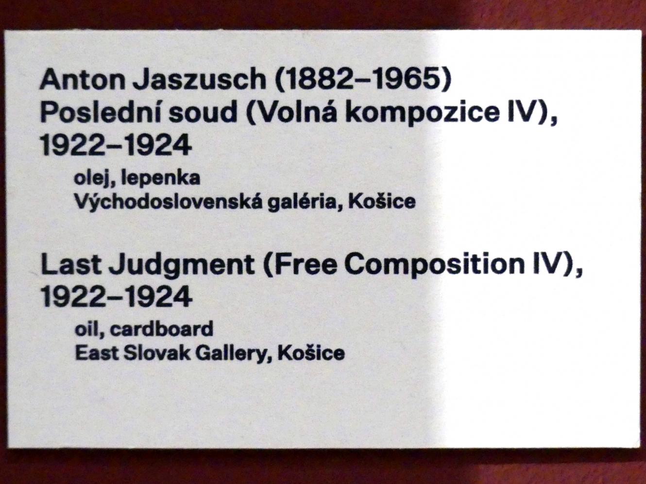 Anton Jaszusch (1922–1923), Jüngste Gericht (Freie Komposition IV), Prag, Nationalgalerie im Messepalast, 1918-1939, Saal 17, 1922–1924, Bild 2/2