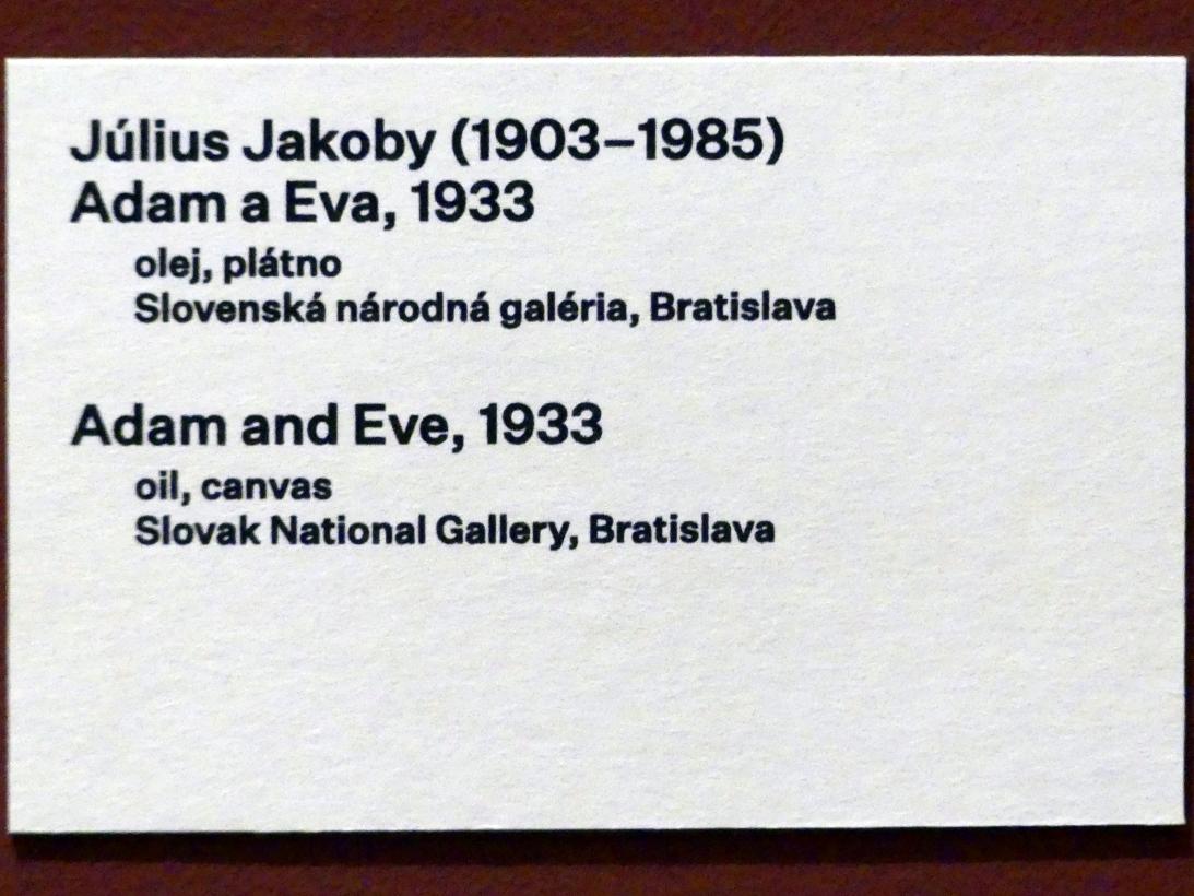 Július Jakoby (1933–1934), Adam und Eva, Prag, Nationalgalerie im Messepalast, 1918-1939, Saal 17, 1933, Bild 2/2