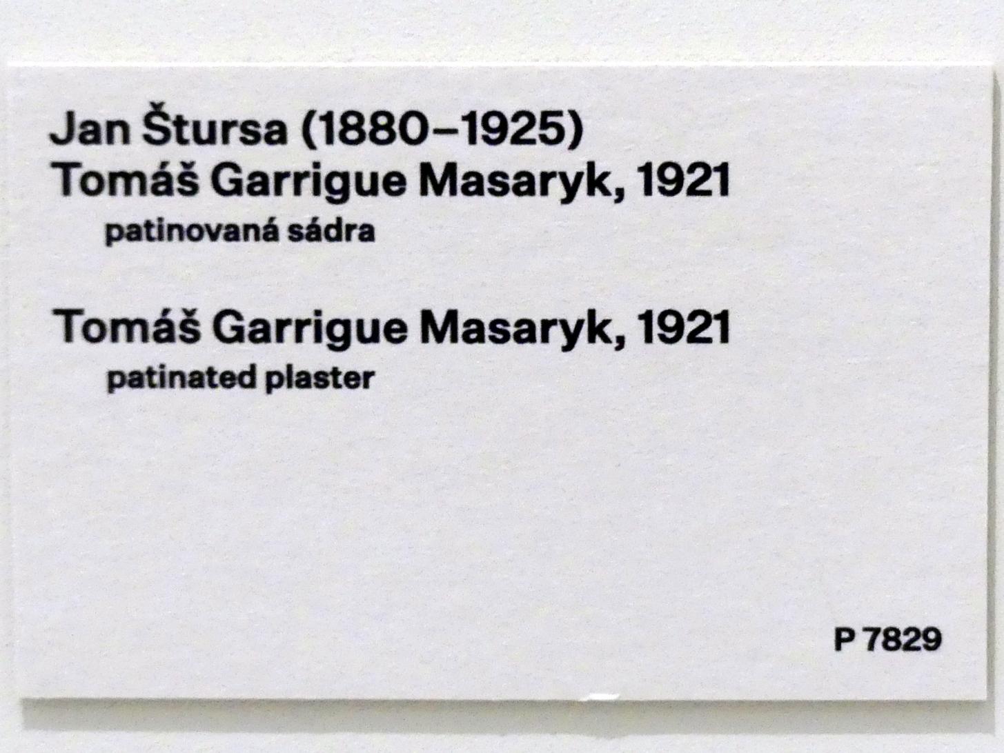 Jan Štursa (1904–1924), Büste Tomáš Garrigue Masaryk, Prag, Nationalgalerie im Messepalast, 1918-1939, Eingangshalle, 1921, Bild 2/2