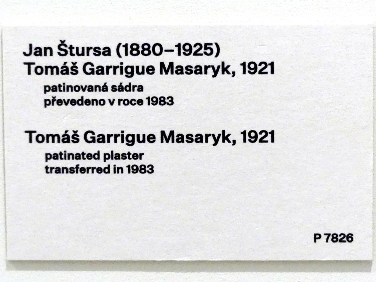 Jan Štursa (1904–1924), Büste Tomáš Garrigue Masaryk, Prag, Nationalgalerie im Messepalast, 1918-1939, Eingangshalle, 1921, Bild 2/2