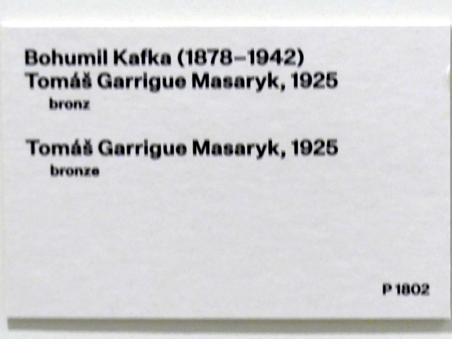 Bohumil Kafka (1905–1925), Büste Tomáš Garrigue Masaryk, Prag, Nationalgalerie im Messepalast, 1918-1939, Eingangshalle, 1925, Bild 2/2
