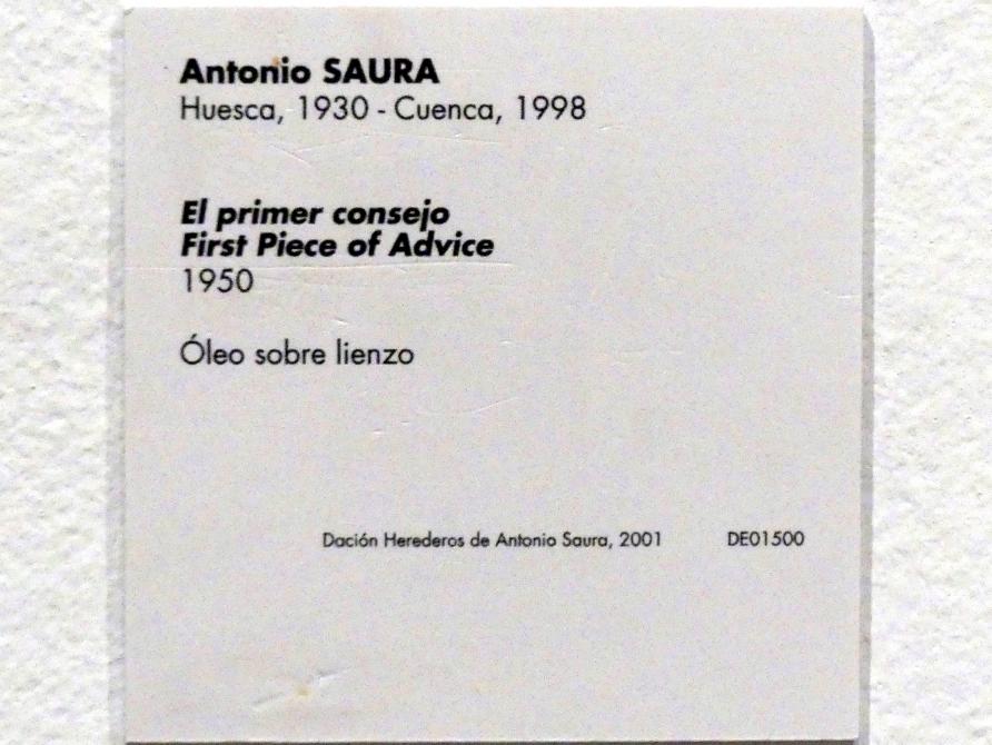 Antonio Saura (1950–1959), Erster Ratschlag, Madrid, Museo Reina Sofía, Saal 405, 1950, Bild 2/2