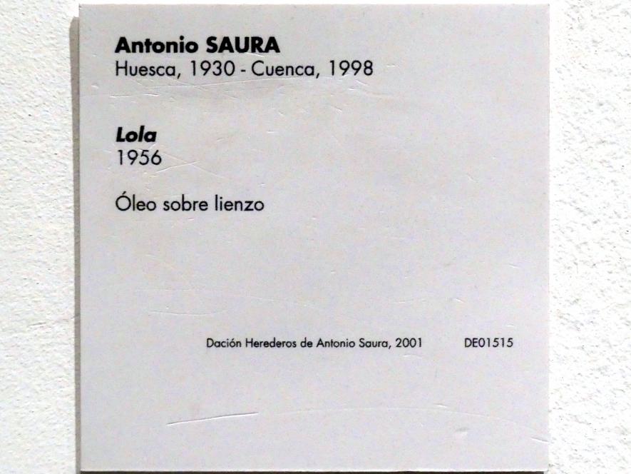 Antonio Saura (1950–1959), Lola, Madrid, Museo Reina Sofía, Saal 406, 1956, Bild 2/2