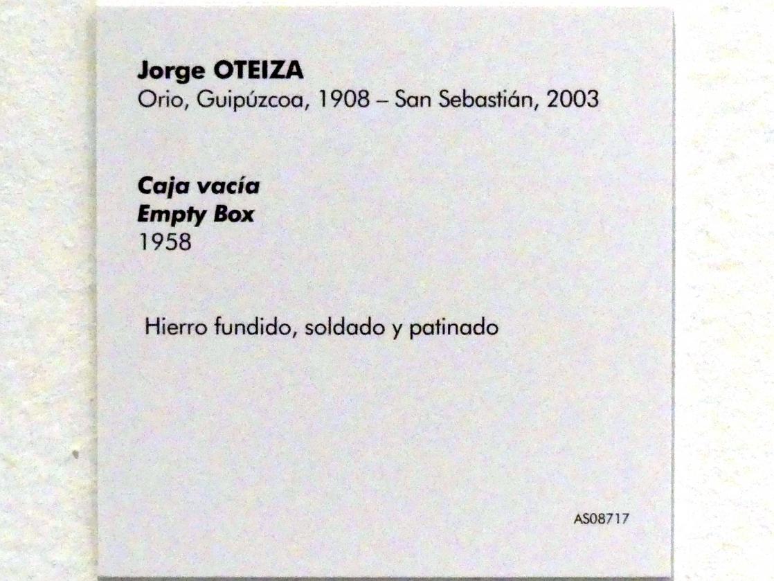 Jorge Oteiza (1957–1973), Leere Box, Madrid, Museo Reina Sofía, Saal 407, 1958, Bild 5/5