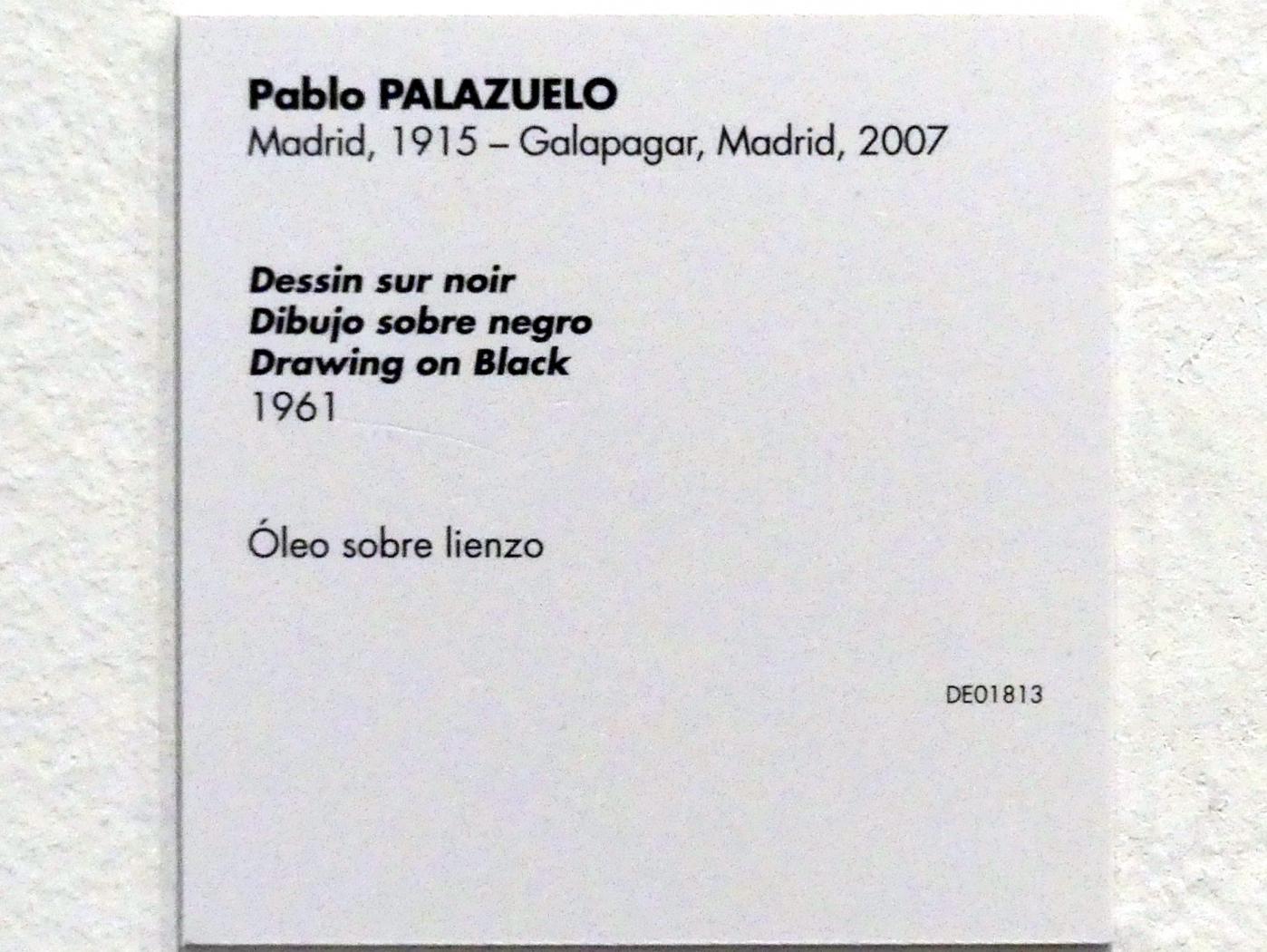 Pablo Palazuelo (1950–1961), Zeichnen auf Schwarz, Madrid, Museo Reina Sofía, Saal 408, 1961, Bild 2/2