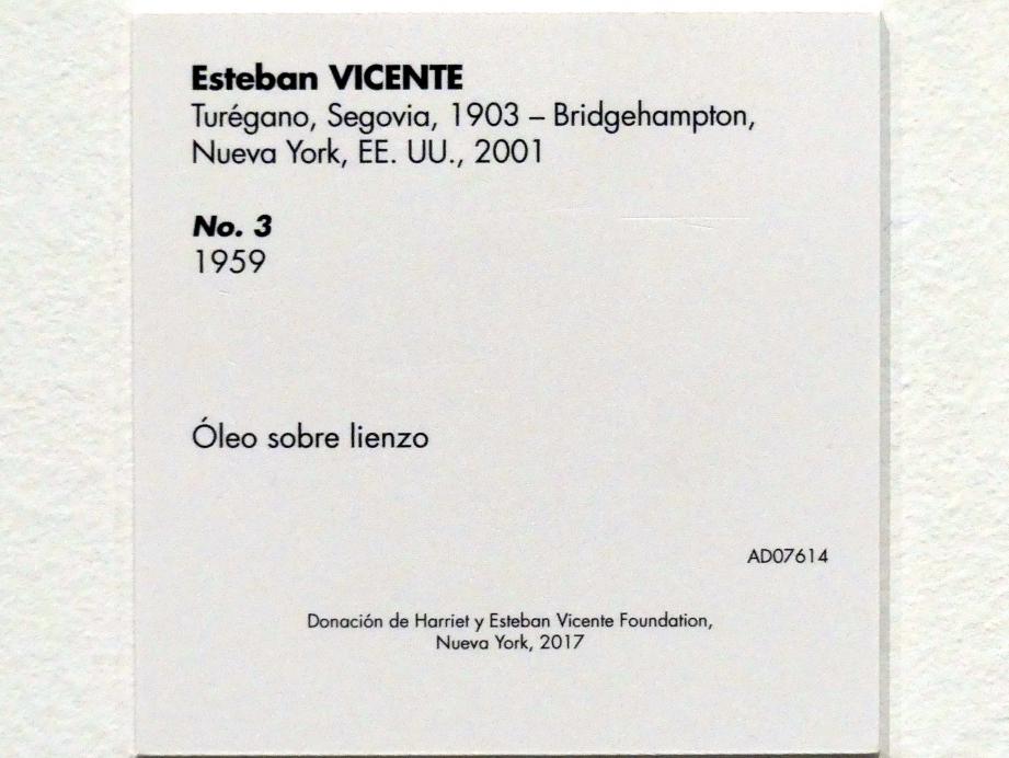 Esteban Vicente (1959), No. 3, Madrid, Museo Reina Sofía, Saal 409, 1959, Bild 2/2