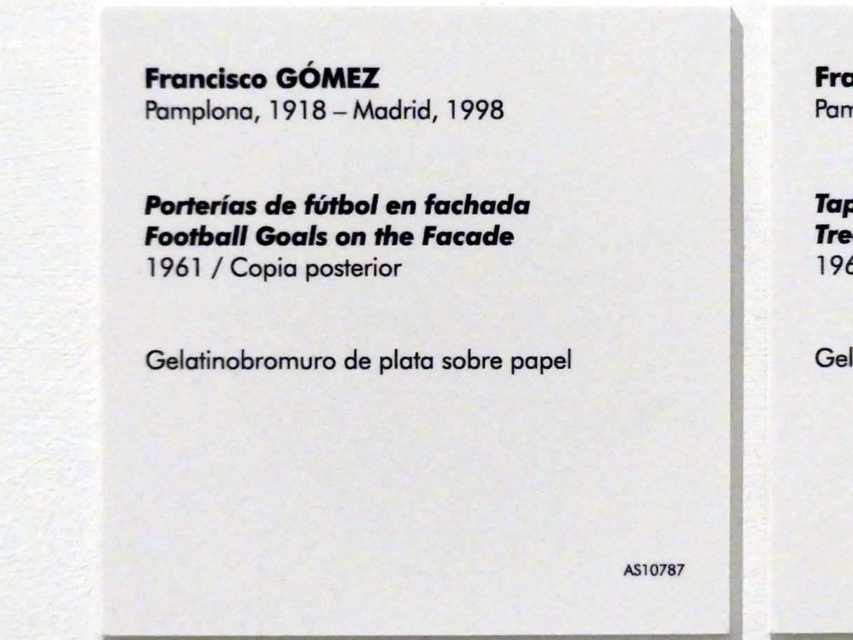 Francisco Gómez (1961–1962), Fußballtore an der Fassade, Madrid, Museo Reina Sofía, Saal 415, 1961, Bild 2/2