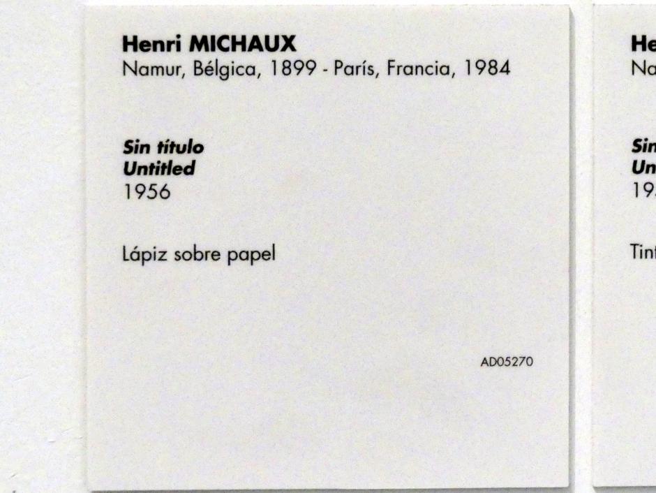 Henri Michaux (1944–1963), Ohne Titel, Madrid, Museo Reina Sofía, Saal 418, 1956, Bild 2/2