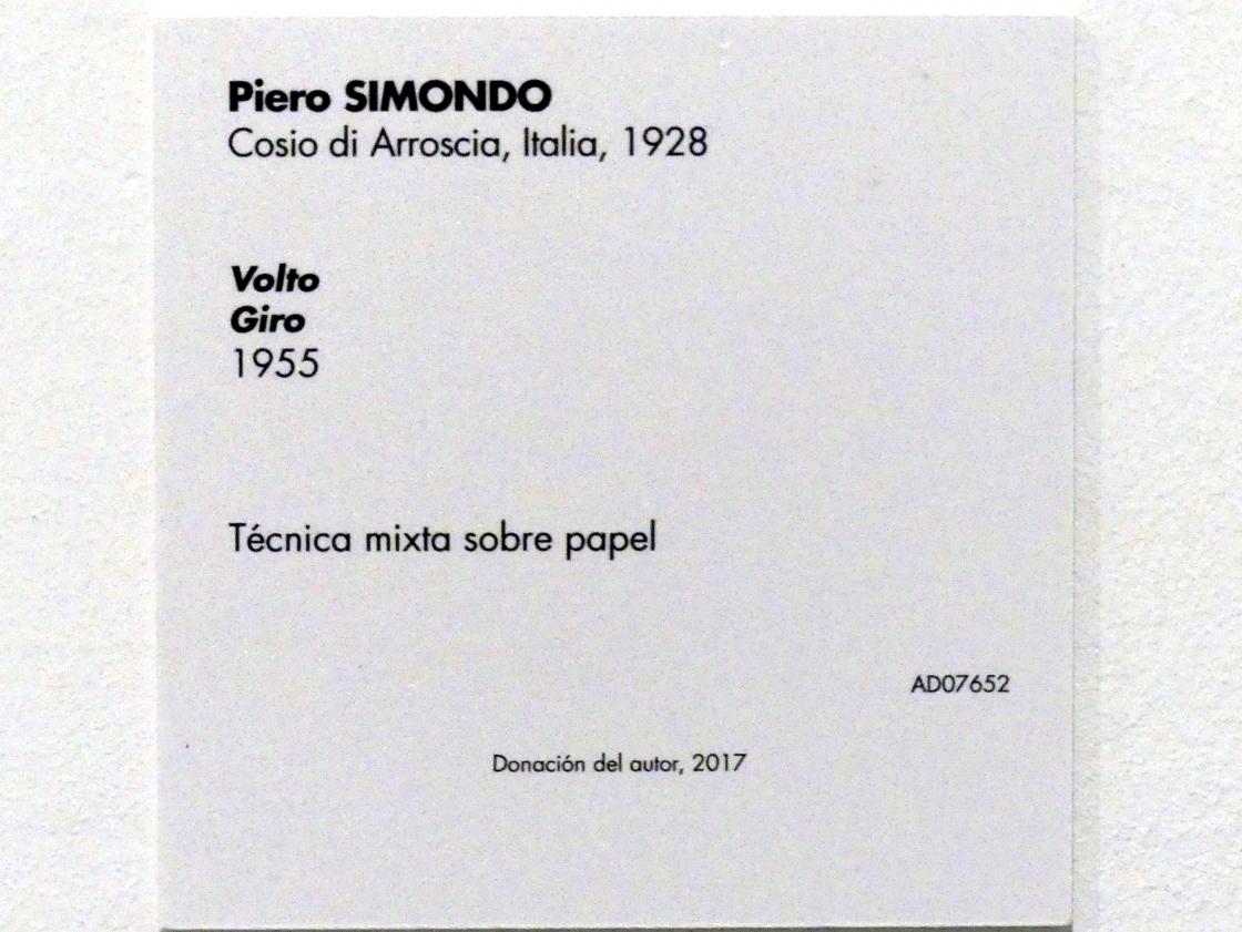 Piero Simondo (1955), Gesicht, Madrid, Museo Reina Sofía, Saal 420, 1955, Bild 2/2