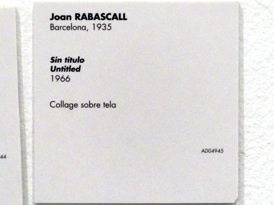 Joan Rabascall (1964–1975), Ohne Titel, Madrid, Museo Reina Sofía, Saal 425, 1966, Bild 2/2