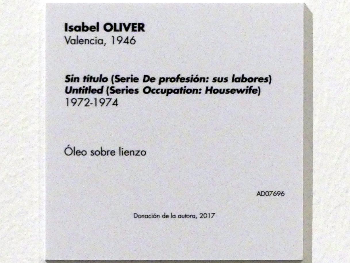 Isabel Oliver Cuevas (1971–1973), Ohne Titel (Serie Beruf: Hausfrau), Madrid, Museo Reina Sofía, Saal 428, 1972–1974, Bild 2/2