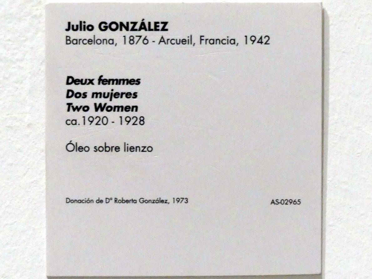 Julio González (1897–1942), Zwei Frauen, Madrid, Museo Reina Sofía, Saal 201.04, um 1920–1928, Bild 2/2