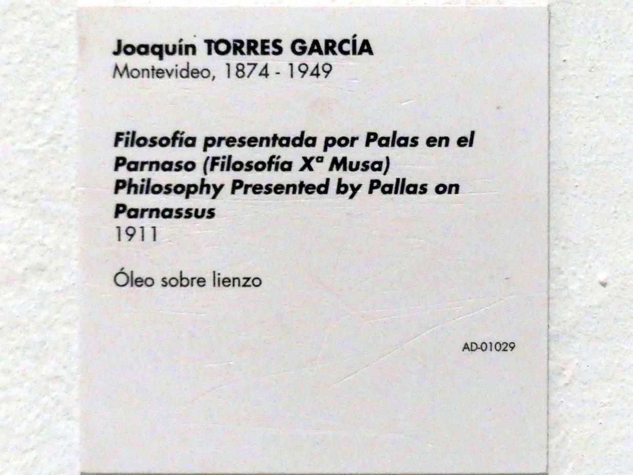 Joaquín Torres García (1911–1943), Philosophie präsentiert von Pallas auf Parnassus, Madrid, Museo Reina Sofía, Saal 201.04, 1911, Bild 2/2