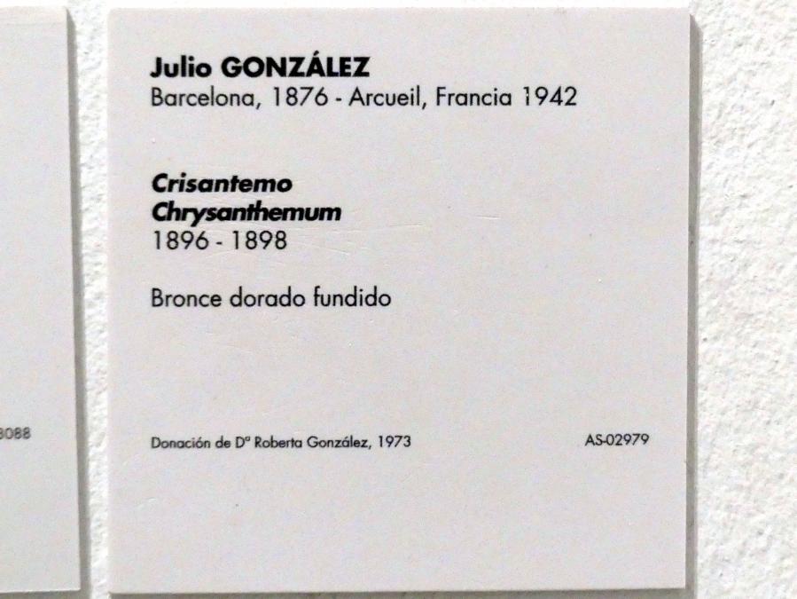 Julio González (1897–1942), Chrysanthemen, Madrid, Museo Reina Sofía, Saal 201.04, 1896–1898, Bild 2/2