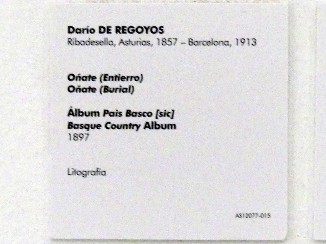 Darío de Regoyos (1897–1912), Oñate (Beerdigung), Madrid, Museo Reina Sofía, Saal 201.03, 1897, Bild 2/2