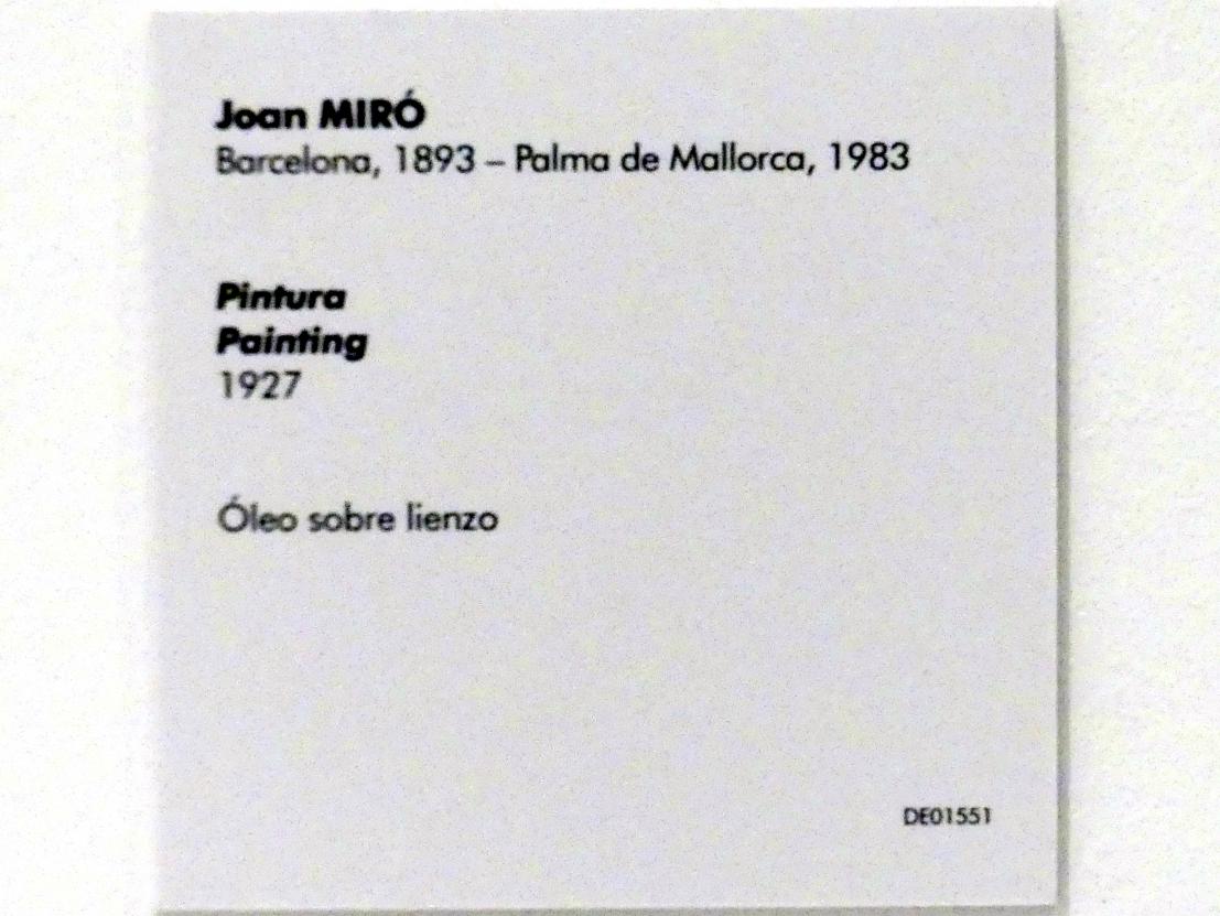Joan Miró (1917–1970), Gemälde, Madrid, Museo Reina Sofía, Saal 202.03, 1927, Bild 2/2