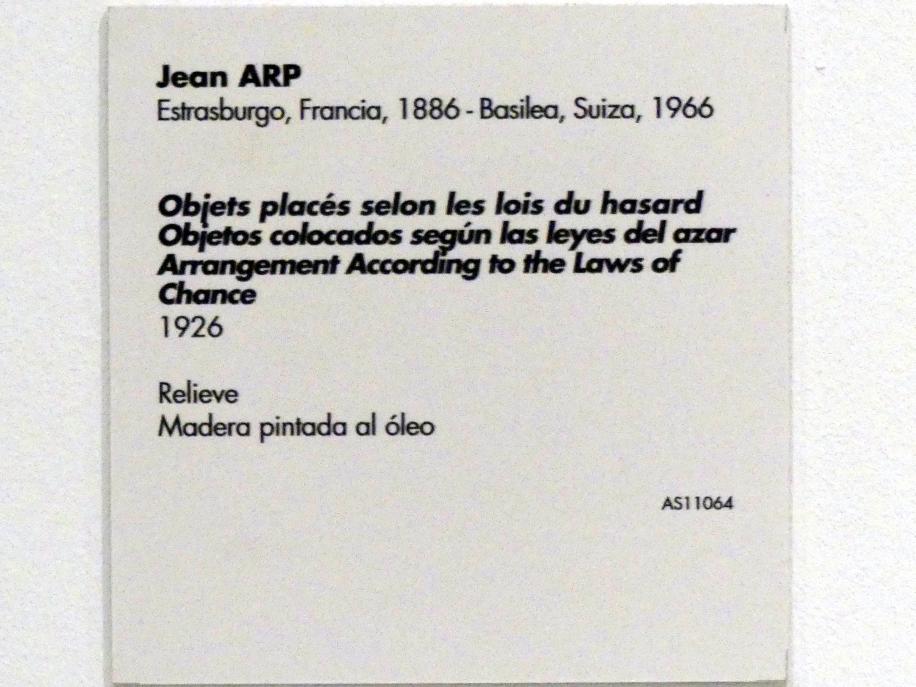 Hans (Jean) Arp (1914–1965), Anordnung nach den Gesetzen des Zufalls, Madrid, Museo Reina Sofía, Saal 202.02, 1926, Bild 2/2
