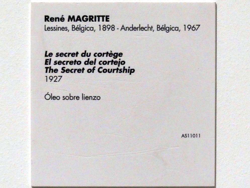 René Magritte (1926–1967), Geheimnis der Prozession, Madrid, Museo Reina Sofía, Saal 202.02, 1927, Bild 2/2