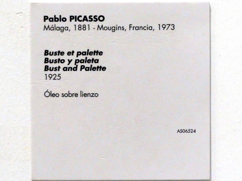 Pablo Picasso (1897–1972), Büste und Palette, Madrid, Museo Reina Sofía, Saal 203, 1925, Bild 2/2