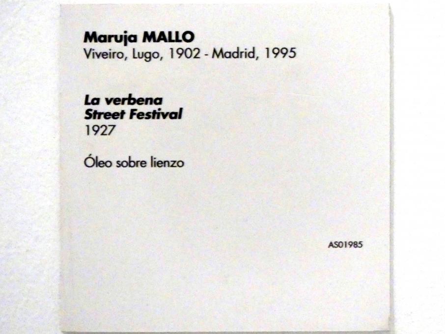 Maruja Mallo (1927), Volksfest, Madrid, Museo Reina Sofía, Saal 203, 1927, Bild 3/3