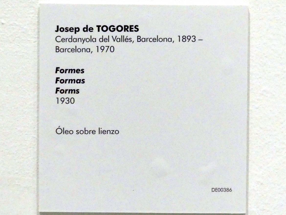 Josep de Togores (1930), Formen, Madrid, Museo Reina Sofía, Saal 204, 1930, Bild 2/2