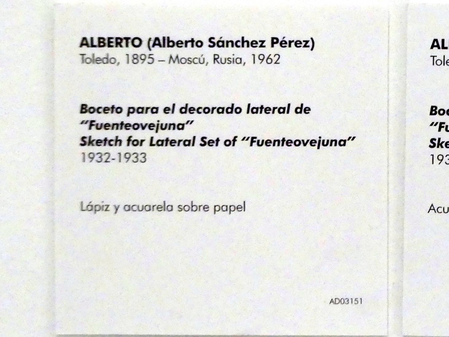 Alberto Sánchez Pérez (1924–1959), Entwurf für die Seitendekoration des Dramas "Fuenteovejuna", Madrid, Museo Reina Sofía, Saal 204, 1932–1933, Bild 2/2