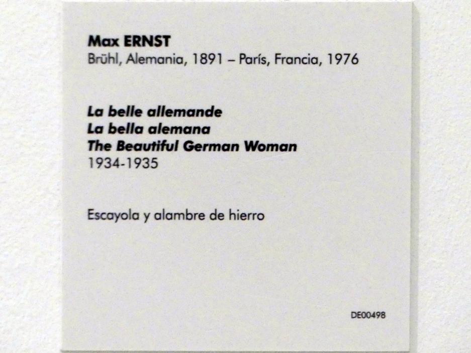 Max Ernst (1912–1970), Die wunderschöne deutsche Frau, Madrid, Museo Reina Sofía, Saal 205, 1934–1935, Bild 4/4